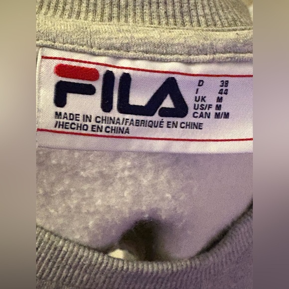 Fila Medium Gray Cropped Sweatshirt with Red Accents - Picture 6 of 6